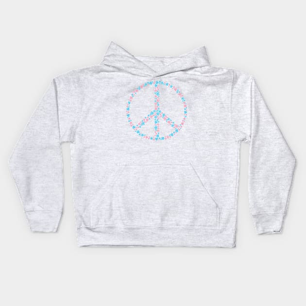 Floral Peace Sign - Discreet Trans Pride Kids Hoodie by JuneNostalgia